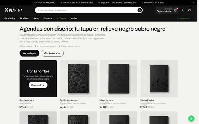 Agendas con tapa a elección