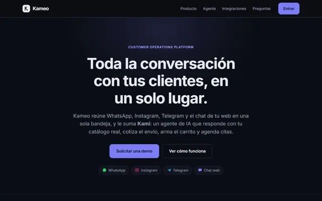 Kameo: bandeja omnicanal con agente de IA